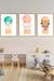 Lot 3 cadres muraux enfant éléphant + girafe + ours Multi coloured 2 - vertbaudet enfant 