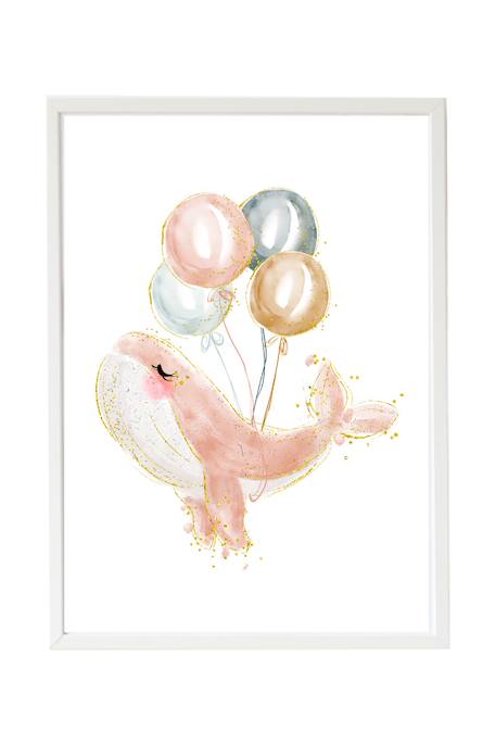 Cadre mural enfant baleine ballon Multi coloured 1 - vertbaudet enfant 