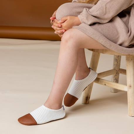 Chaussons les petits velours écru (pointures 21-23) Ecru, marron 4 - vertbaudet enfant 