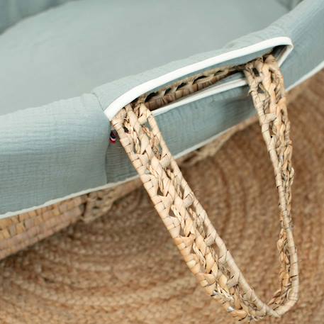Couffin bébé avec matelas habillage et drap housse jeanne Beige+Blanc+Bleu+Camel+Écru+Gris clair+Rose+Terracotta+Vert de gris 45 - vertbaudet enfant 