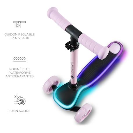Trottinette 3 roues led pour enfant Beige+Rosa 11 - vertbaudet enfant 