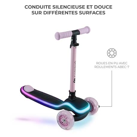 Trottinette 3 roues led pour enfant Beige+Rosa 10 - vertbaudet enfant 