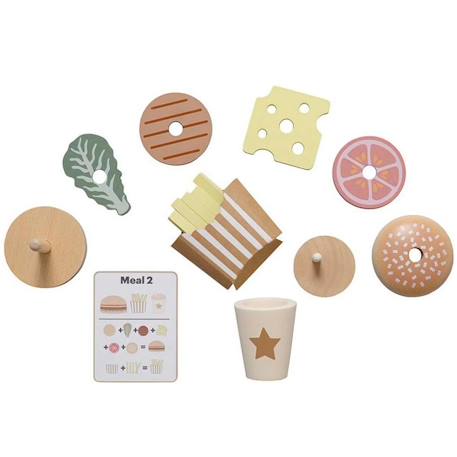 Jouet en bois - dinette - burger meal Beige 6 - vertbaudet enfant 