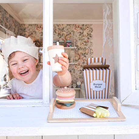 Jouet en bois - dinette - burger meal Beige 4 - vertbaudet enfant 