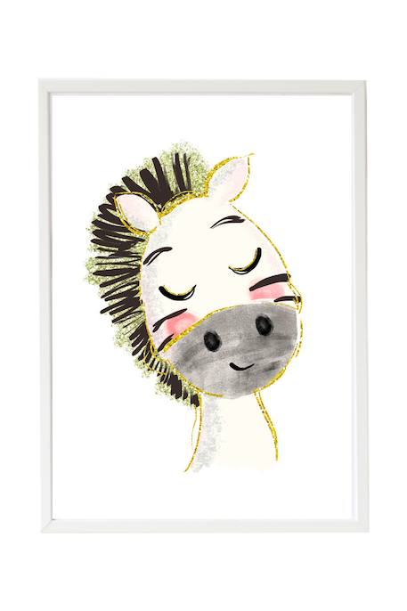 Cadre mural enfant zèbre Multi coloured 1 - vertbaudet enfant 