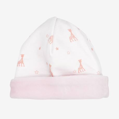 Bonnet de naissance sophie la girafe® Blanc et rose 1 - vertbaudet enfant 