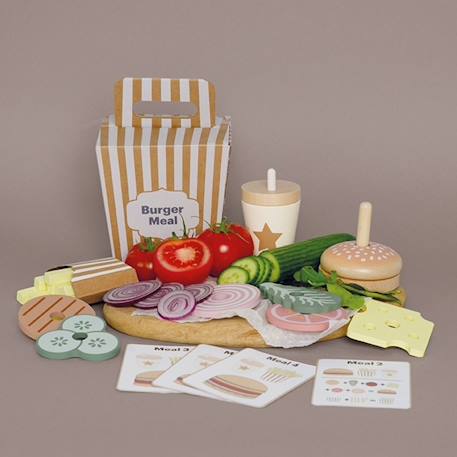 Jouet en bois - dinette - burger meal Beige 2 - vertbaudet enfant 