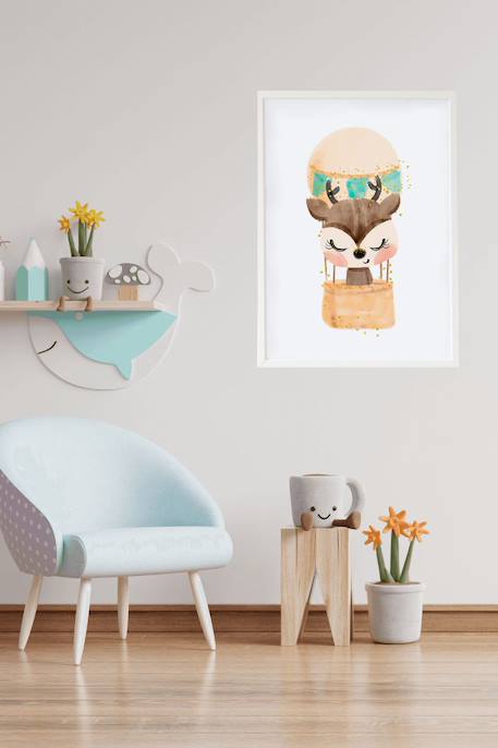 Cadre mural enfant cerf ballon Multi coloured 2 - vertbaudet enfant 