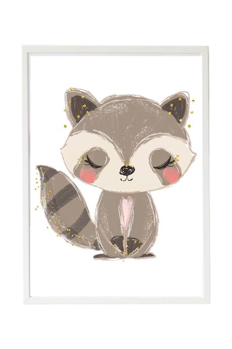 Cadre mural enfant raton laveur Multi coloured 1 - vertbaudet enfant 
