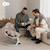 Transat Électrique Kinderkraft TULSY avec 5 Vitesses de Balancement, Bluetooth, Télécommande et Dossier Réglable Beige+Gris 3 - vertbaudet enfant 