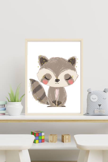 Cadre mural enfant raton laveur Multi coloured 3 - vertbaudet enfant 