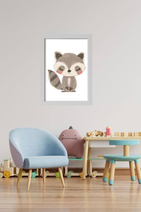 Cadre mural enfant raton laveur Multi coloured 2 - vertbaudet enfant 