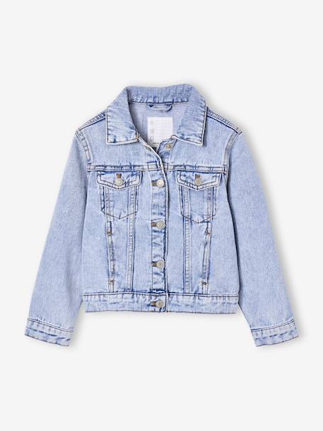 Veste jean fille personnalisable bleu clair+bleu moyen 2 - vertbaudet enfant 