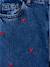 Jean large fille brodé bleu moyen+denim bleached 6 - vertbaudet enfant 