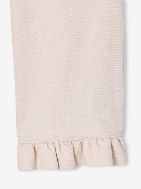 Pantalon fille large à volants écru+lilas 5 - vertbaudet enfant 