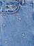 Jean large fille brodé bleu moyen+denim bleached 13 - vertbaudet enfant 