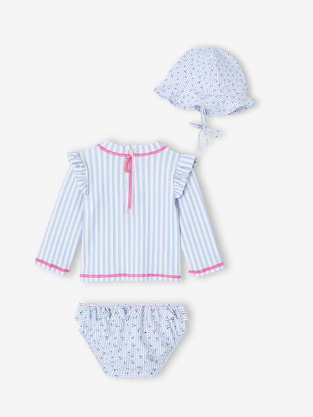 Maillot bain 3 pièces rayures bleu clair 7 - vertbaudet enfant 