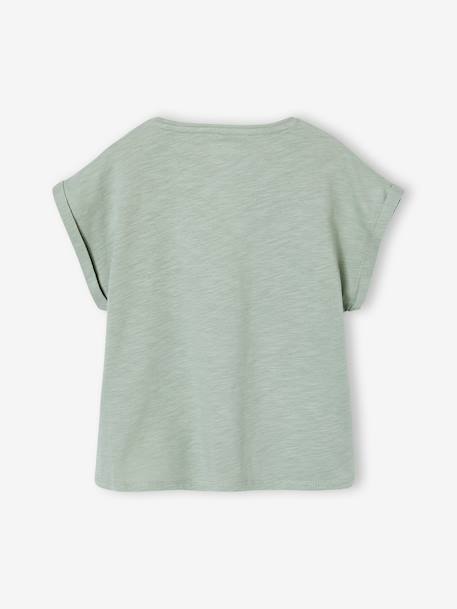 T-shirt fille sport écru+vert sauge 5 - vertbaudet enfant 