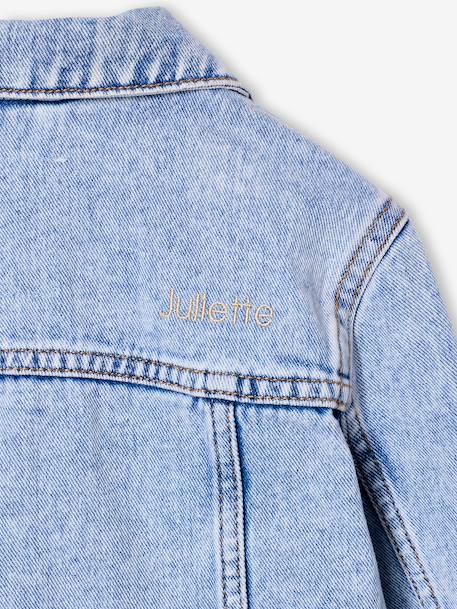 Veste jean fille personnalisable bleu clair+bleu moyen 5 - vertbaudet enfant 