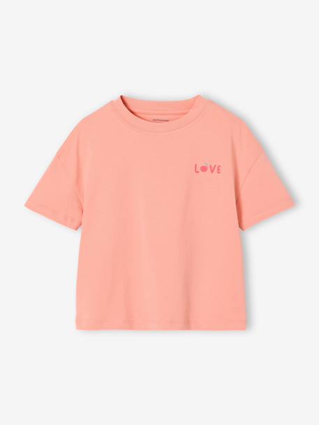 Fille-T-shirt, sous-pull-Tee-shirt fille motif poitrine manches courtes 