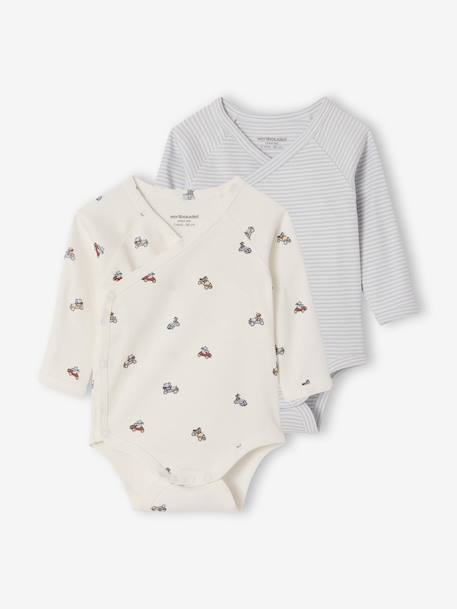 Lot 2 bodies bébé manches longues en coton bio bleu ciel 1 - vertbaudet enfant 