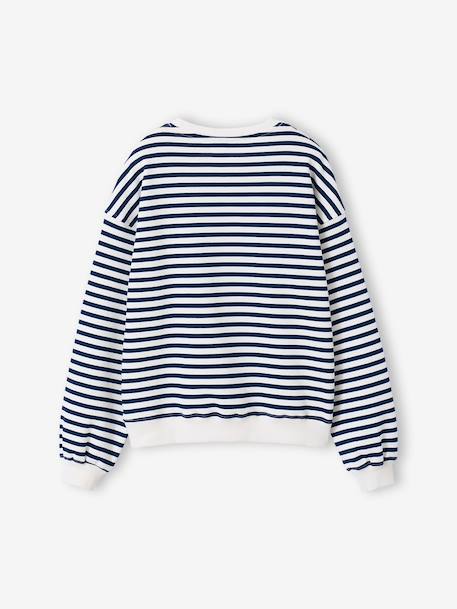 Sweat coupe large marine+marron+vanille 3 - vertbaudet enfant 