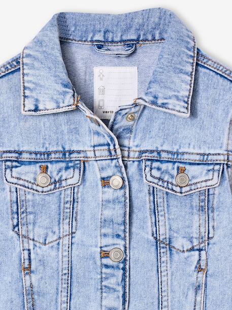 Veste jean fille personnalisable bleu clair+bleu moyen 4 - vertbaudet enfant 