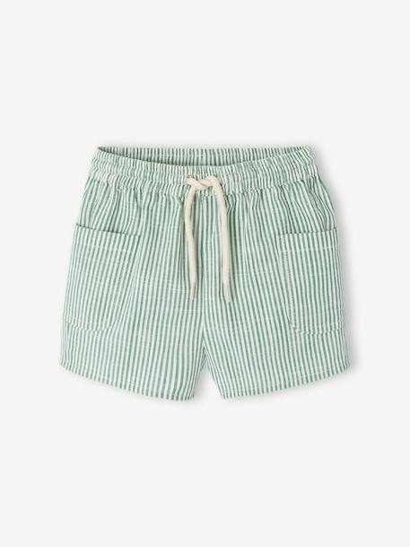 Short bébé garçon rayé rayé vert 1 - vertbaudet enfant 