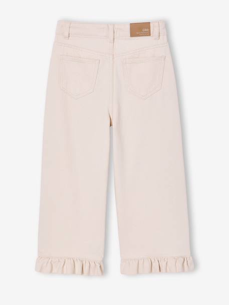 Pantalon fille large à volants écru+lilas 4 - vertbaudet enfant 