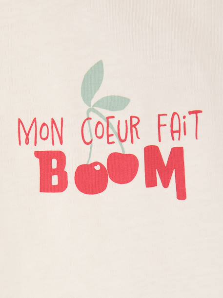 Lot de 3 t-shirts bébé fille manches longues écru+rayé rouge 6 - vertbaudet enfant 