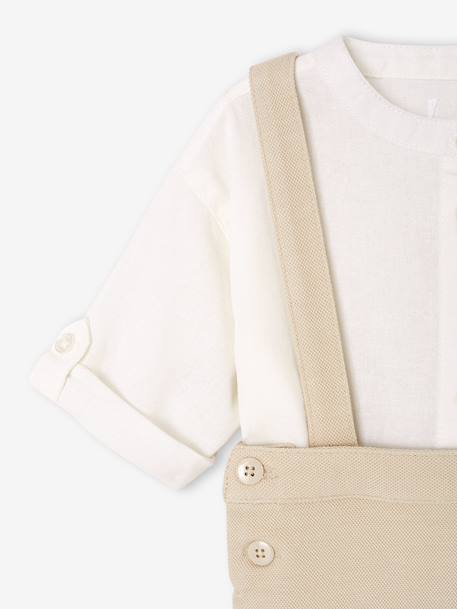 Ensemble bébé chemise et short cérémonie beige+vert sauge 8 - vertbaudet enfant 