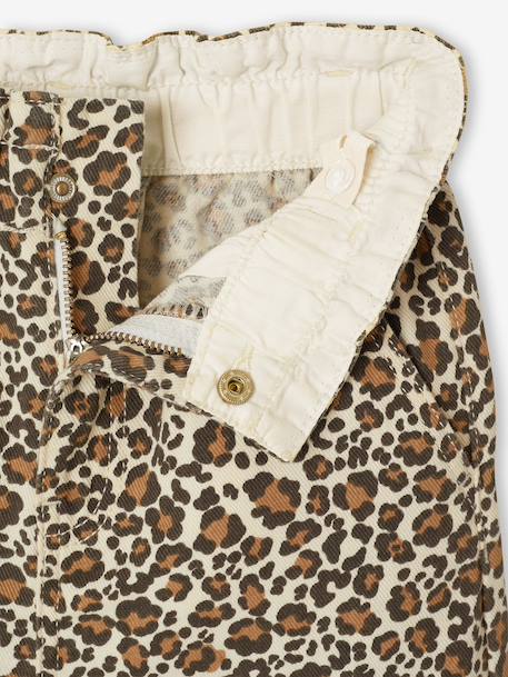Pantalon fille large imprimé Fleurs multicolore+Léopard beige+vanille+Zébré chocolat 15 - vertbaudet enfant 