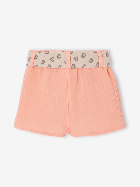 Short bébé fille avec ceinture imprimée corail 2 - vertbaudet enfant 