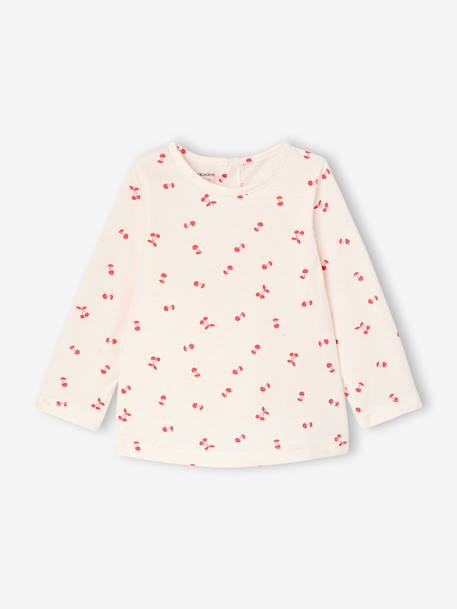 Lot de 3 t-shirts bébé fille manches longues écru+rayé rouge 4 - vertbaudet enfant 