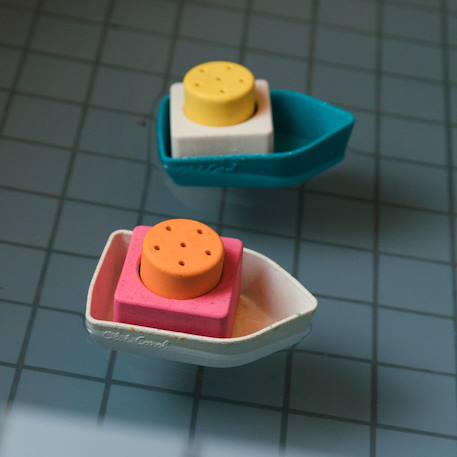Jouet de bain bébé bateau en caoutchouc orange Orange, rose, écru 5 - vertbaudet enfant 