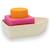 Jouet de bain bébé bateau en caoutchouc orange Orange, rose, écru 1 - vertbaudet enfant 