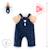 T-shirt et salopette marine pour poupon 36 cm Multicolore 4 - vertbaudet enfant 