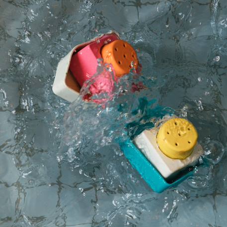 Jouet de bain bébé bateau en caoutchouc orange Orange, rose, écru 6 - vertbaudet enfant 