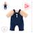 T-shirt et salopette marine pour poupon 42 cm Multicolore 4 - vertbaudet enfant 