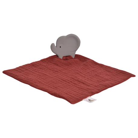 Doudou éléphant câlin avec jouet de dentition pour bébé Rouge 1 - vertbaudet enfant 