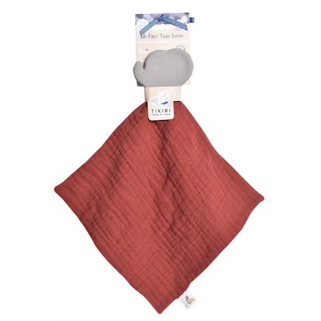 Doudou éléphant câlin avec jouet de dentition pour bébé Rouge 2 - vertbaudet enfant 