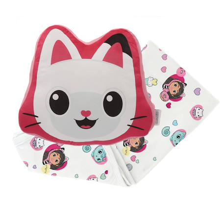 Coussin plaid gabby  2 en 1 pandy pattes polyester Rose 1 - vertbaudet enfant 