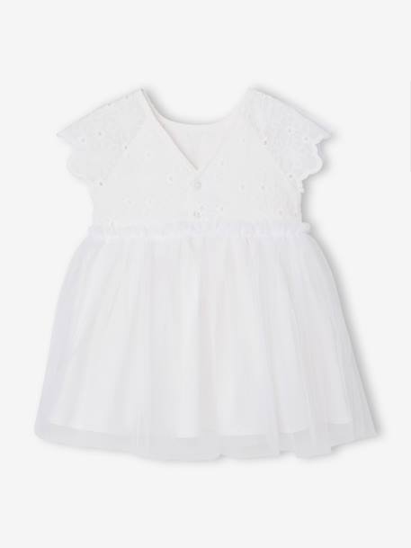 Robe bébé fille tulle broderie blanc 3 - vertbaudet enfant 