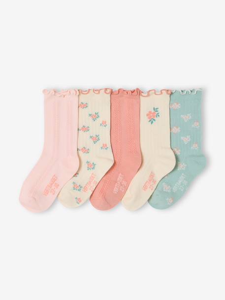 Lot 5 chaussettes fille abricot 1 - vertbaudet enfant 