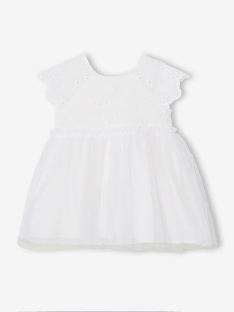 Robe bébé fille tulle broderie blanc 4 - vertbaudet enfant 