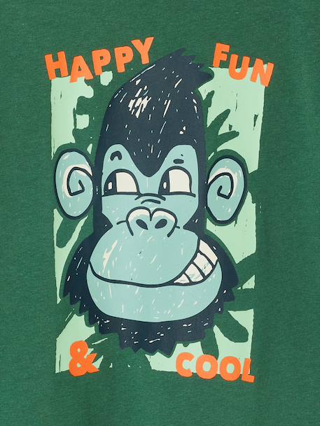 T-shirt garçon manches courtes animaux blanc+écru+vert sapin 11 - vertbaudet enfant 