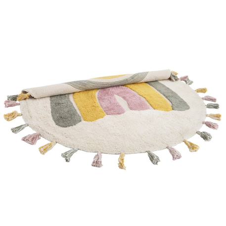 Tapis enfant coton lavable arc en ciel avec pompons rainbow Multicolore - rouge, jaune, beige+Multicolore - rouge, jaune, bleu-gris+Multicolore - vert, jaune, rose 15 - vertbaudet enfant 