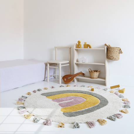 Tapis enfant coton lavable arc en ciel avec pompons rainbow Multicolore - rouge, jaune, beige+Multicolore - rouge, jaune, bleu-gris+Multicolore - vert, jaune, rose 13 - vertbaudet enfant 