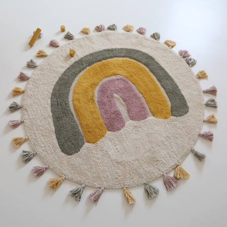 Tapis enfant coton lavable arc en ciel avec pompons rainbow Multicolore - rouge, jaune, beige+Multicolore - rouge, jaune, bleu-gris+Multicolore - vert, jaune, rose 16 - vertbaudet enfant 