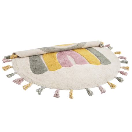 Tapis enfant coton lavable arc en ciel avec pompons rainbow Multicolore - rouge, jaune, beige+Multicolore - rouge, jaune, bleu-gris+Multicolore - vert, jaune, rose 17 - vertbaudet enfant 